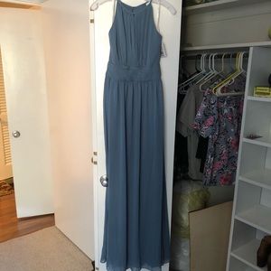 David’s bridal long chiff highneck dress